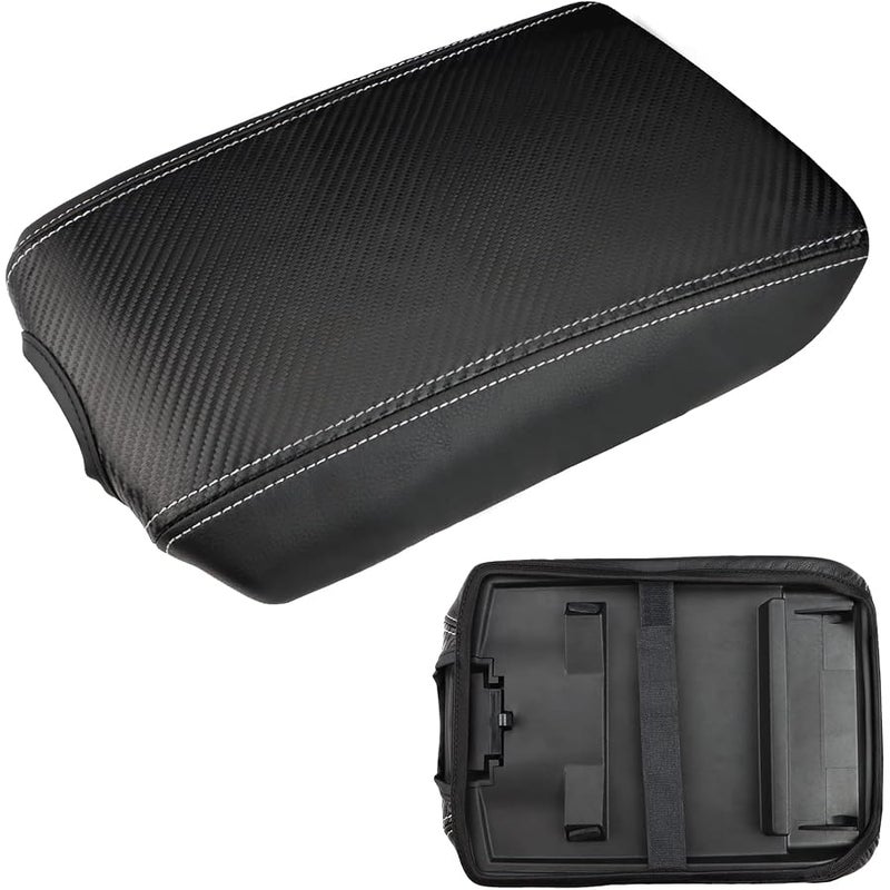 INTGET Car Center Console Armrest Cover for Jeep Grand Cherokee 2022 2023/Grand Cherokee L Accessories 2021 2022 2023 Arm Rest Box Dog Seat Cover Pad Console Lid Protection Saver(carbon fiber texture) - Image 5