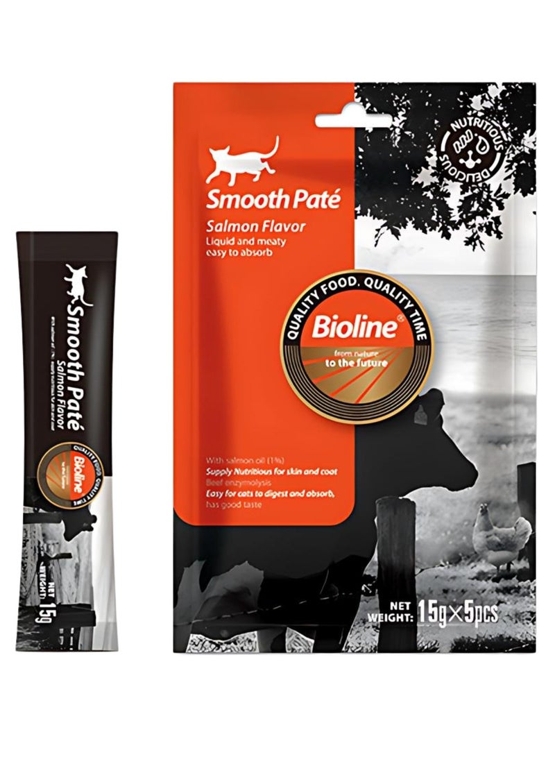 بايولاين ناتشورال فيست - نكهة باتيه السلمون الناعمة (١٥ جرام × ٥ قطع) - Image 1