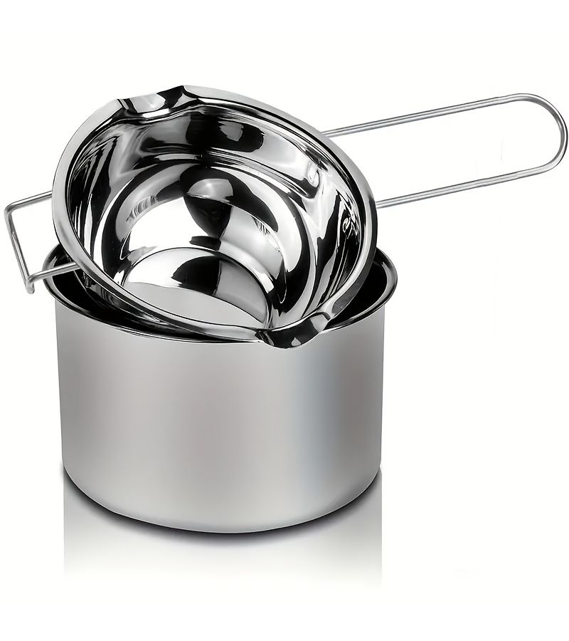 2Pcs Stainless Steel Melting Pot For Chocolate Butter Cheese With Dual Nozzle - Image 1