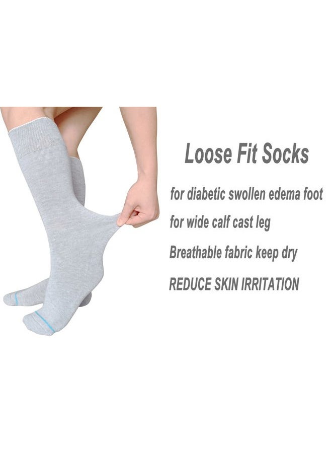 LORVVDE Cam Walker Walking Boot Socks Replacement Sock Liner for Orthopedic Boot Brace, Tube Socks for Air Cam Walkers and Fracture Boot Cast Cover Socks Grey 2 Pairs  - Image 3