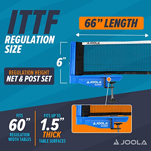 JOOLA Outdoor Weatherproof Table Tennis Net and Post Set - Waterproof 72" Regulation Size Ping Pong Screw On Clamp Net - Ideal for Indoor and Outdoor Use - Image 5
