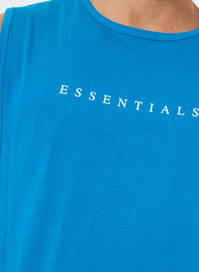 Styli Minimal Print Drop Armhole Cotton Tank - Image 3