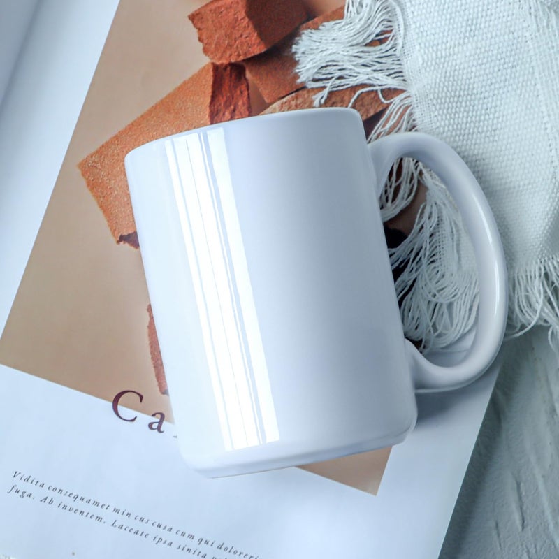 Smilatte 16 OZ Porcelain Coffee Mug, Classic Blank Ceramic Cup with Large Handle for Tea Latte Cappuccino, White - Image 4