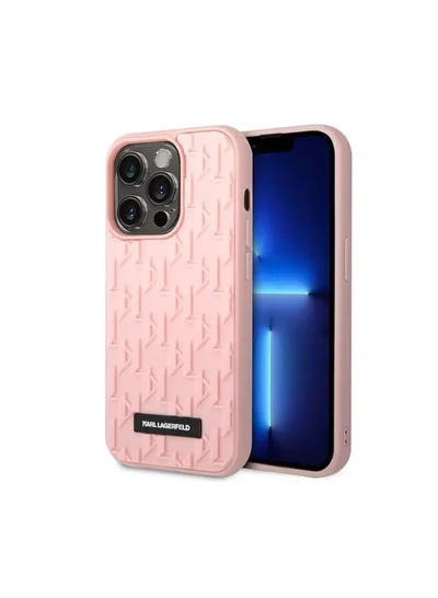 Karl Lagerfeld Karl Lagerfeld 3D Monogram Hard Case for iPhone 14 Pro (6.1") - Pink