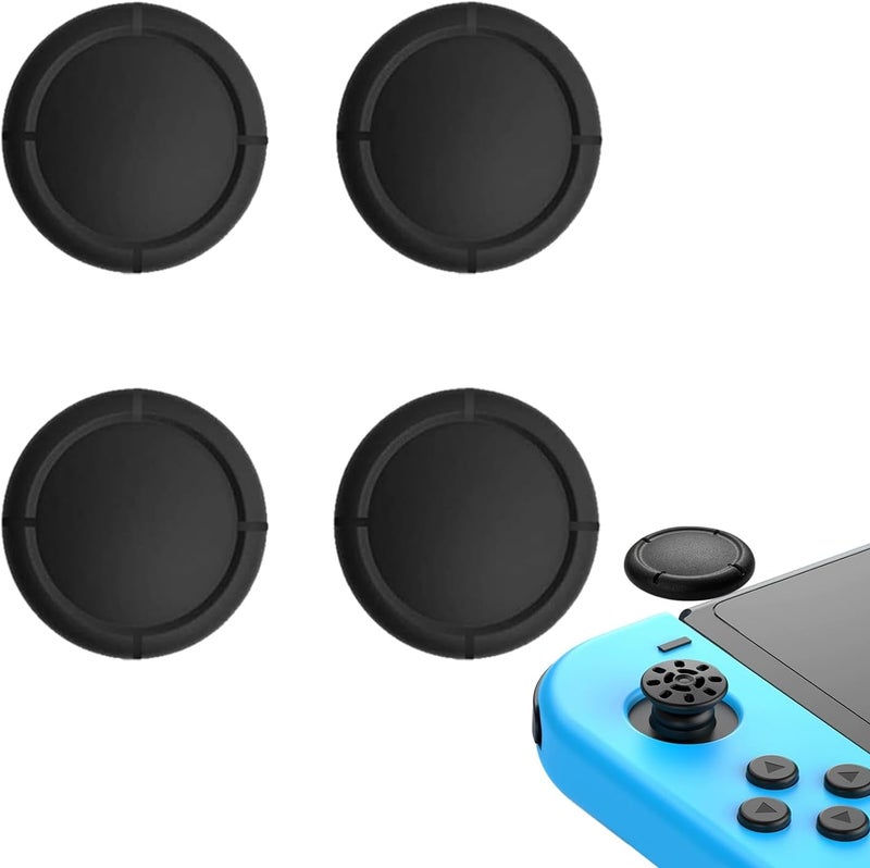 أغطية عصا التحكم البديلة لـ Nintendo Switch/Oled/Lite، غطاء عصا التحكم التناظرية من السيليكون، قبضة الإبهام لـ Nintendo Switch Joycon، غطاء عصا التحكم التناظرية (4 قطع أسود) - Image 1