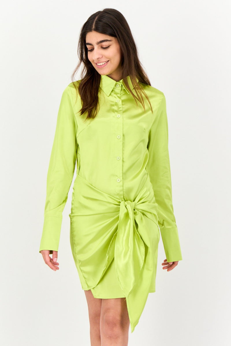 MISSY EMPIRE Women Plain Mini Dress, Green - Image 1