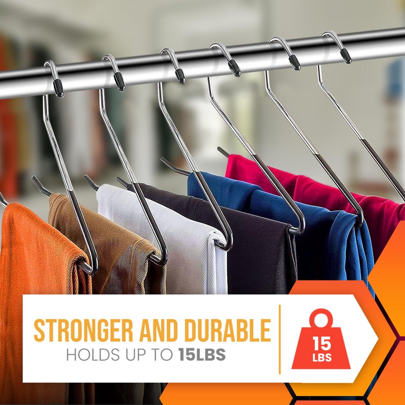 HARDW Open Ended Pants Hangers 20 Pack Non Slip Pants and Jean Hangers for Closet Space Saving Clothes Hanger Strong, Durable, Organize Your Closet and Save Space Skirt Hangers Black (20) - Image 2