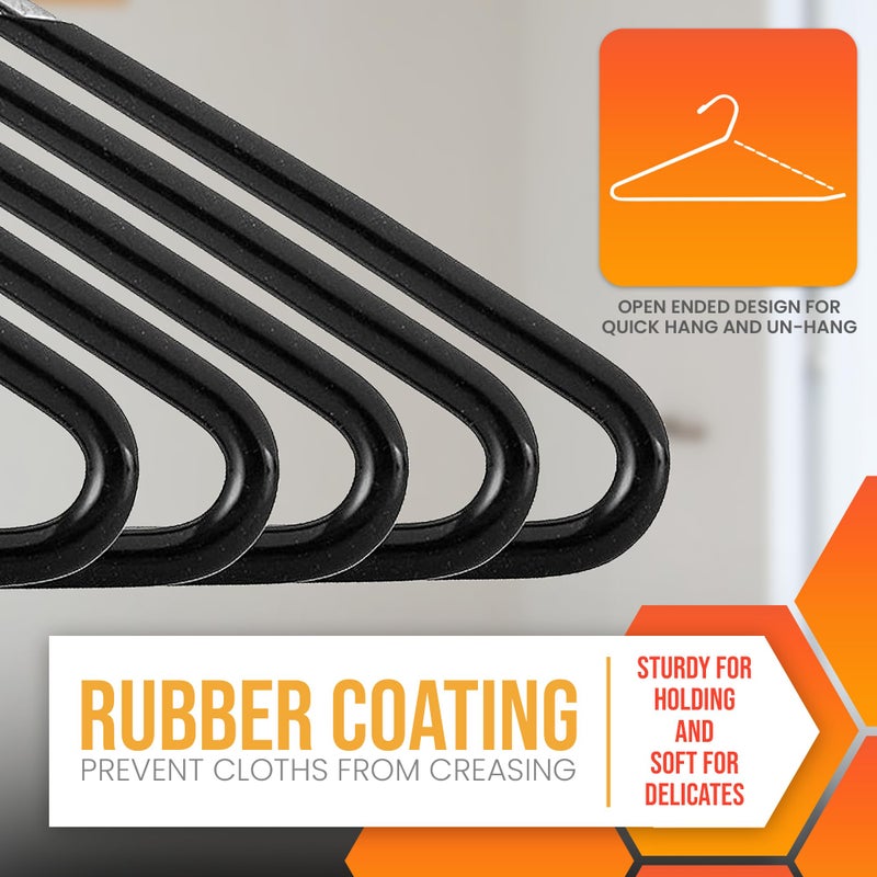 HARDW Open Ended Pants Hangers 20 Pack Non Slip Pants and Jean Hangers for Closet Space Saving Clothes Hanger Strong, Durable, Organize Your Closet and Save Space Skirt Hangers Black (20) - Image 4