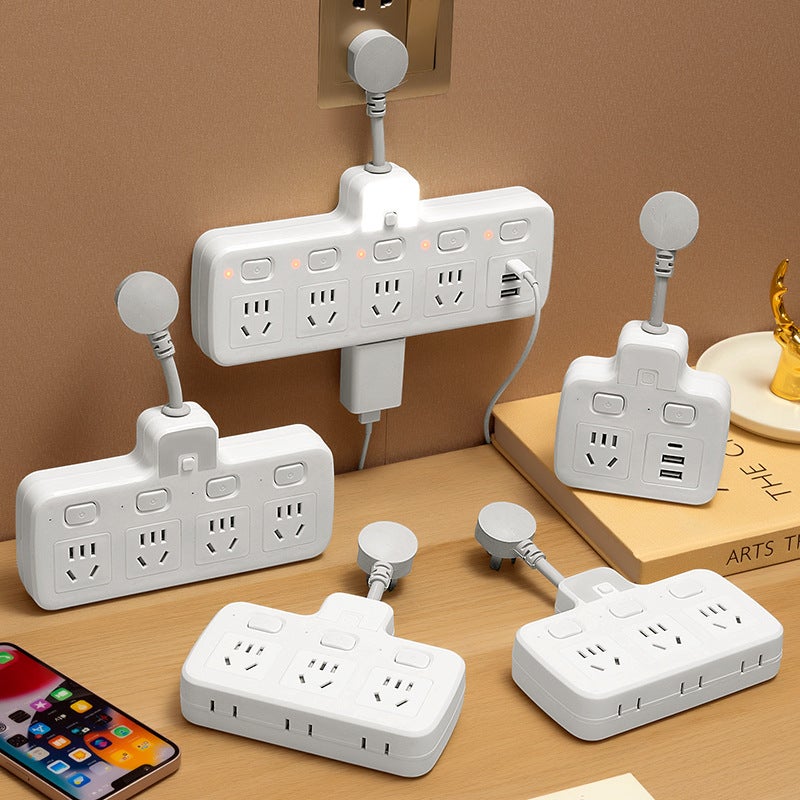 محول متعدد الوظائف للأجهزة المنزلية بمقبس USB واحد إلى متعدد مع سلك توصيل لمكتب أو سكن طلابي - Image 4