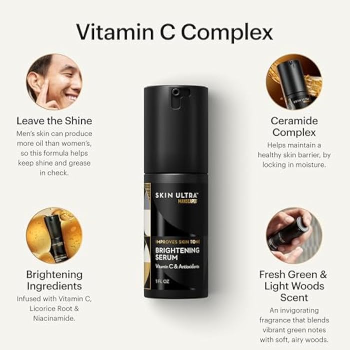 MANSCAPED® Skin Ultra™ Brightening Serum - Men's Vitamin C Face Serum Formulated to Improve Skin Tone & Help Reduce Appearance of Wrinkles, Infused with Licorice Root & Niacinamide, 1 fl oz, (2-Pack) - Image 2