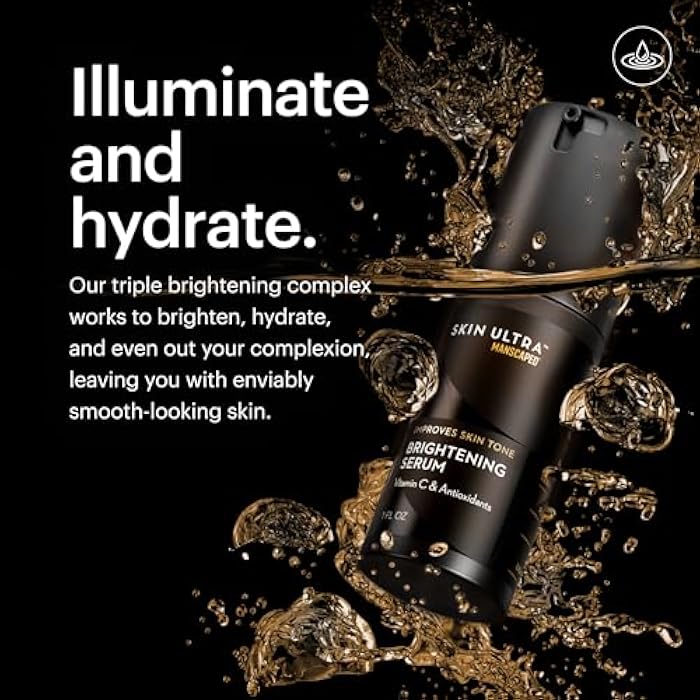 MANSCAPED® Skin Ultra™ Brightening Serum - Men's Vitamin C Face Serum Formulated to Improve Skin Tone & Help Reduce Appearance of Wrinkles, Infused with Licorice Root & Niacinamide, 1 fl oz, (2-Pack) - Image 3