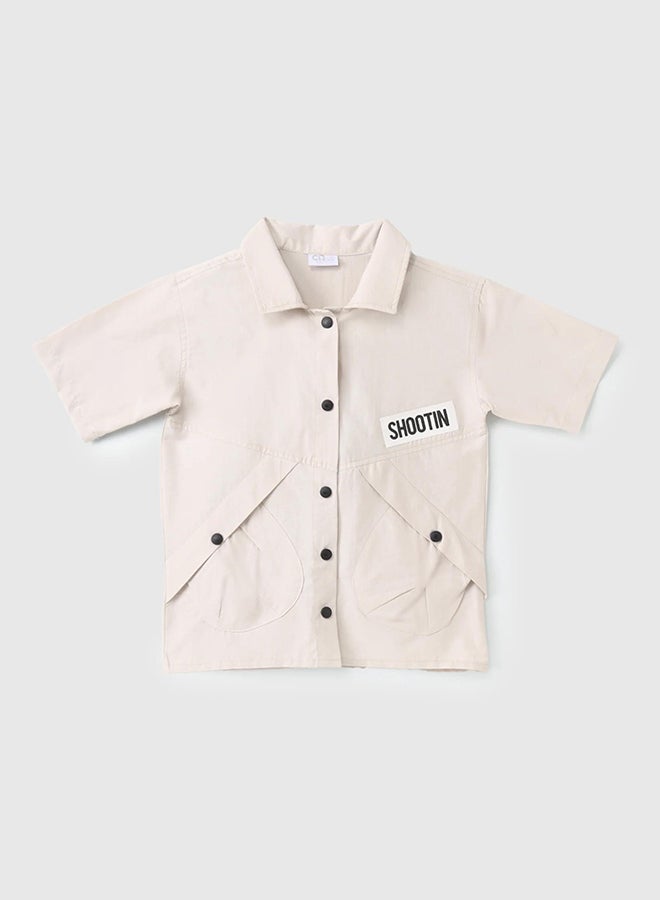 CN Jeans wear Kids Boys Summery Beige Shirt - Image 2