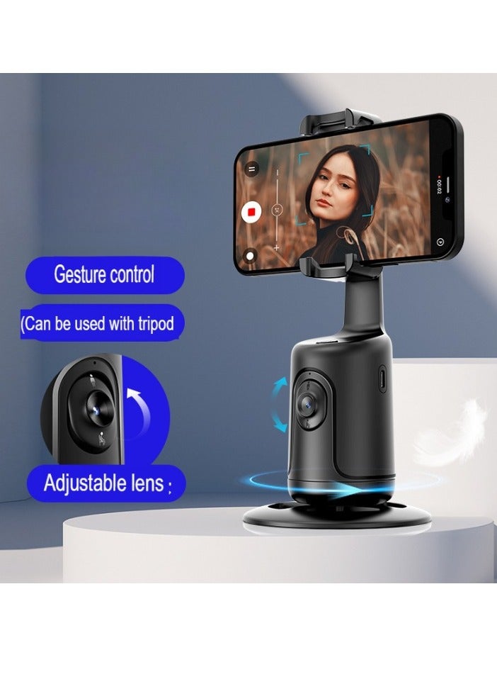 Phone Gimbal Stabilizer, 360 Degree Rotation Desktop Handheld Gimbal Phone Tripod, Panoramic Follow Up Gimbal Bracket With Intelligent Gestures Recognition, (1pc, Pink)  - Image 3