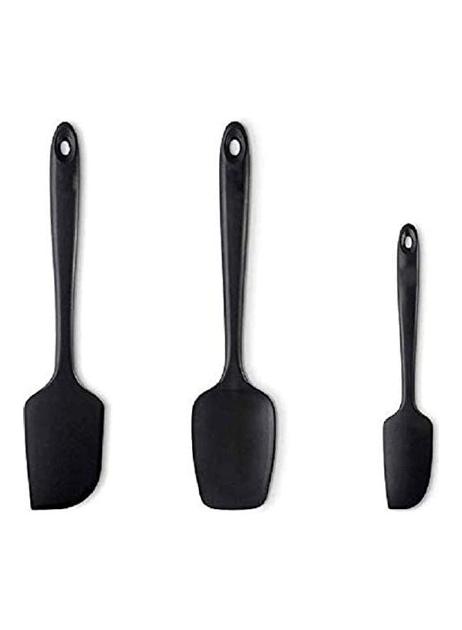 NIBEMINENT 3-Piece Silicone Spatula Set Black One Size - Image 1