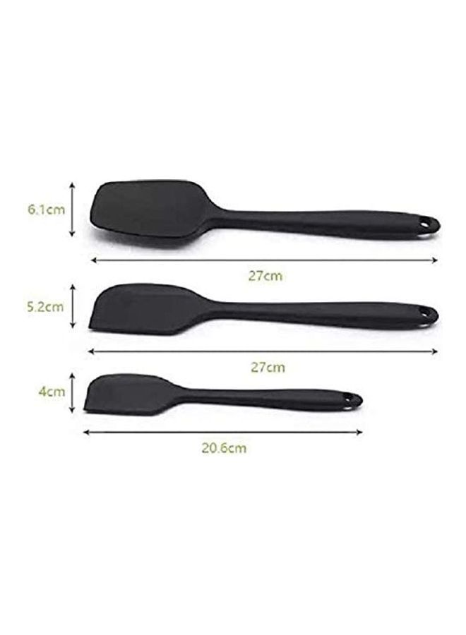 NIBEMINENT 3-Piece Silicone Spatula Set Black One Size - Image 3
