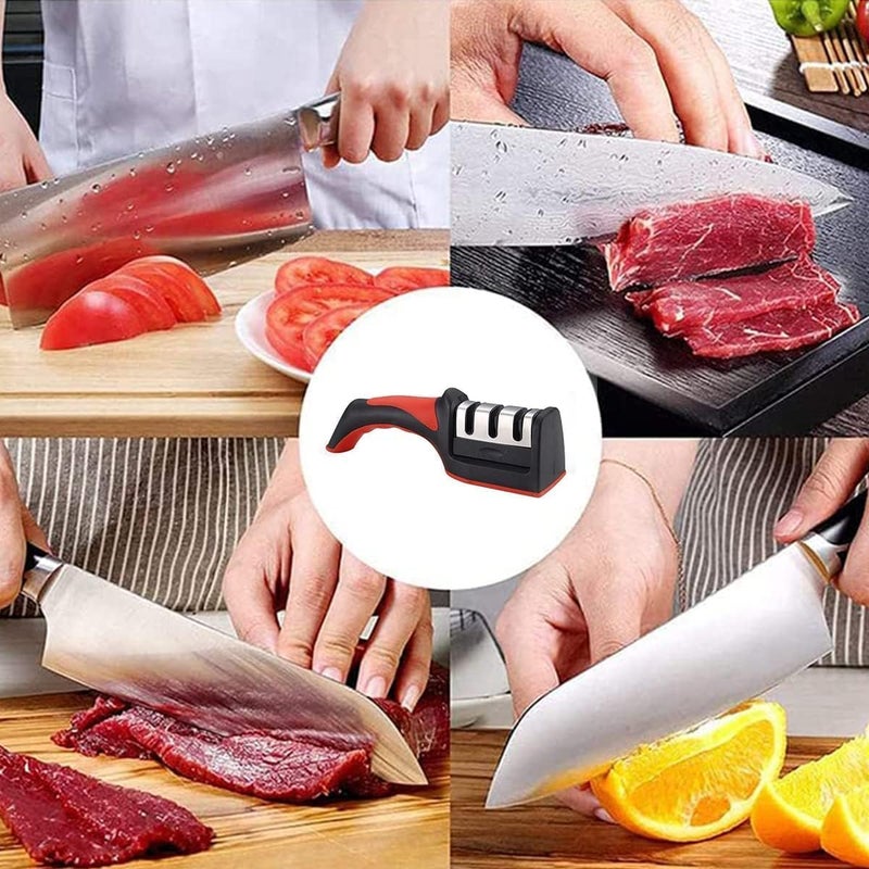SUN PANTRY 3 مرحلة شarpener سكين شarpener أداة شarpener 3 مراحل للسكاكين الخزفية والسكاكين - Image 4