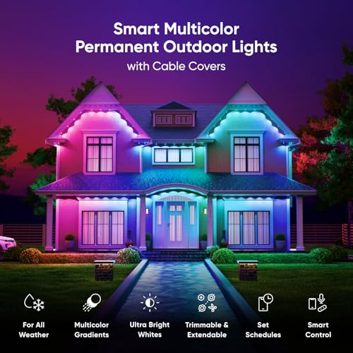 Nanoleaf Matter Permanent Outdoor Lights, Smart RGBCW Outdoor String Lights for Daily & Accent Lighting, IP67 Waterproof, Compatible with Alexa, Google Home, Multiple Scene Modes, 98ft (30m) - Image 2