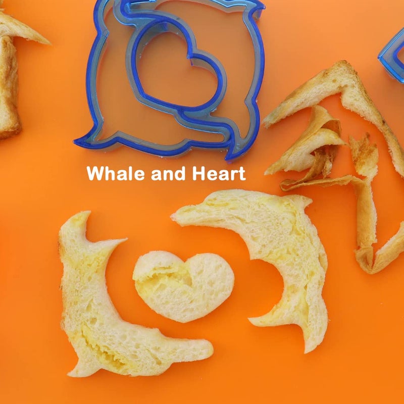 HengKe 3 Pcs Sandwich Mold Sandwich Cutter in Cute Color and Creative Shapes Sandwich Maker Crust Cutter for Kids Boys Girls DIY Lunch Bento Boxes Cookie (Dinosaur & Dolphin & Butterfly Shapes) - Image 5