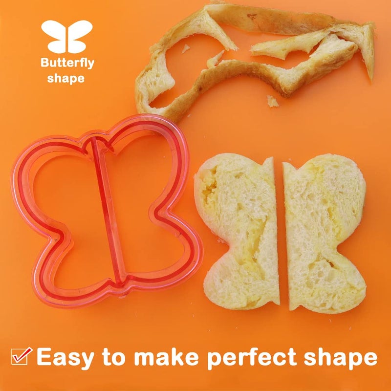HengKe 3 Pcs Sandwich Mold Sandwich Cutter in Cute Color and Creative Shapes Sandwich Maker Crust Cutter for Kids Boys Girls DIY Lunch Bento Boxes Cookie (Dinosaur & Dolphin & Butterfly Shapes) - Image 4