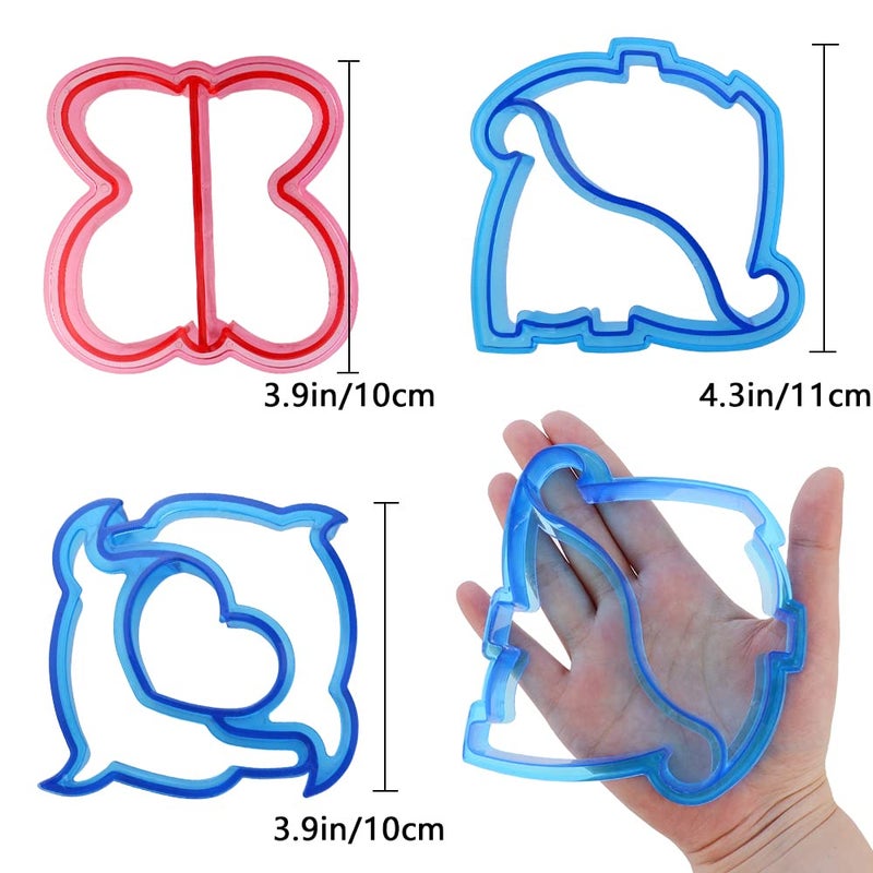 HengKe 3 Pcs Sandwich Mold Sandwich Cutter in Cute Color and Creative Shapes Sandwich Maker Crust Cutter for Kids Boys Girls DIY Lunch Bento Boxes Cookie (Dinosaur & Dolphin & Butterfly Shapes) - Image 2