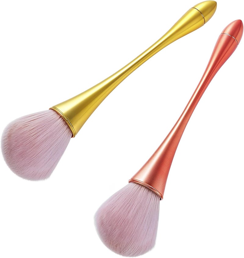 2 Pieces Large Mineral Powder Brush Soft Fluffy Blush Foundation Brush Kabuki Makeup Brushes Nail Cleaner Brush Loose Setting Powder Brush for Blending Buffing Contour Formation