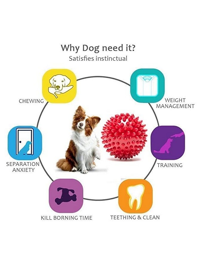 Dog Pet Rubber Chew Toys For Dogs And Puppies - Ring Toy, Silicon Dumbbell, Squeaky Chicken Toy (Pack Of 3) - Multicolor - Image 5