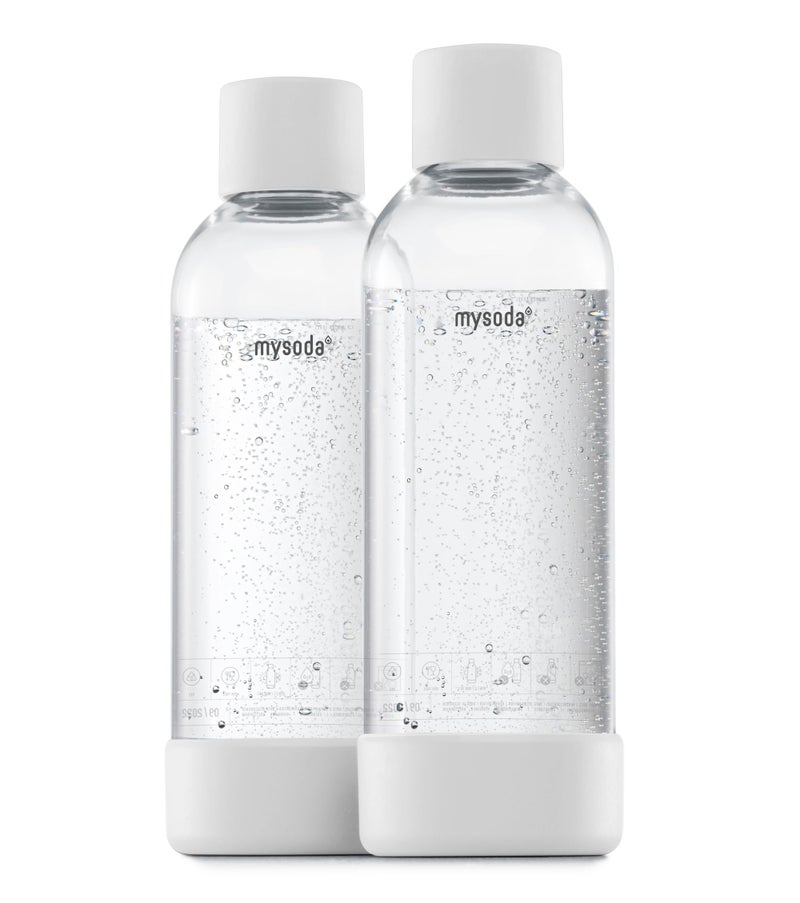 Mysoda Premium Carbonating Bottles 2pack 1L Our Carbonated Water Bottle is Compatible any brands QuickLock Reusable Bottles Lid and Base Made of Stainless Steel BPA Free White - Image 2