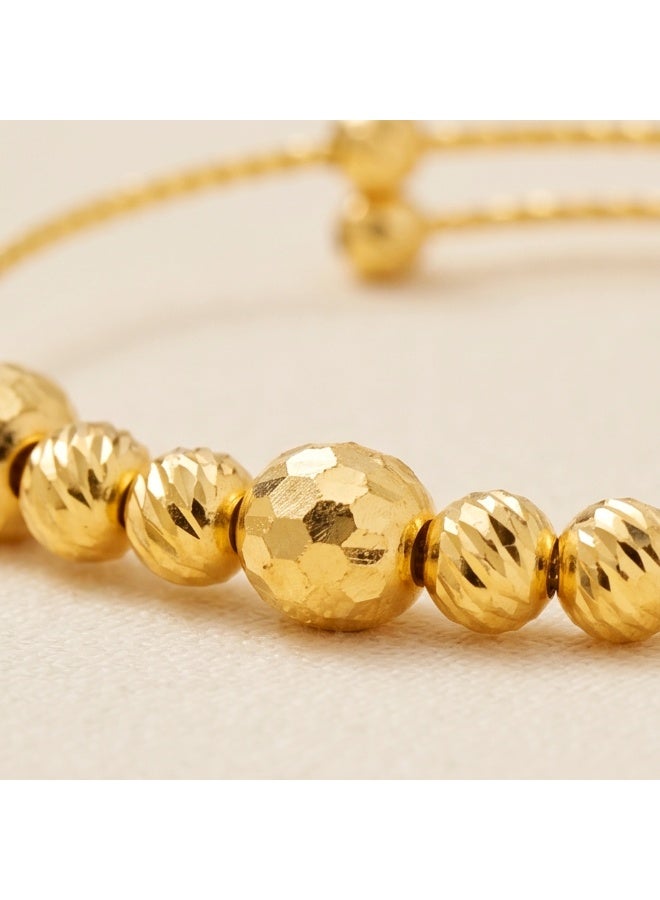 BAFLEH JEWELLERY Bafleh Gold Expandable Baby Bangle featuring Alternating Textured Beads - Image 5