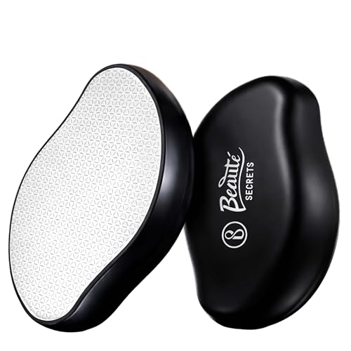 Beauté Secrets Crystal Hair Remover for Women and Men, Reusable Eraser Device Magic Hair Removal Tool, Back Arms Legs, Nano Glass Technology Stone Smooth Skin crystal painless hair removal stone, Black - Image 1
