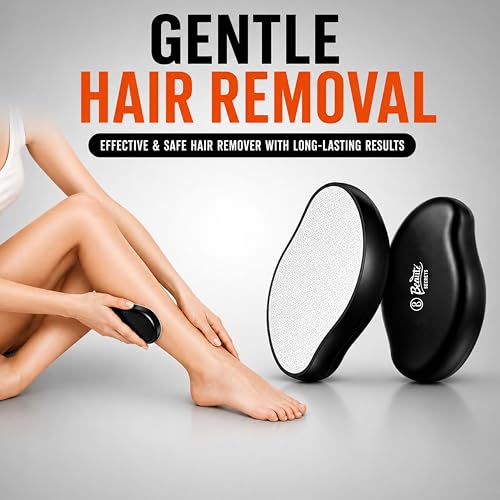 Beauté Secrets Crystal Hair Remover for Women and Men, Reusable Eraser Device Magic Hair Removal Tool, Back Arms Legs, Nano Glass Technology Stone Smooth Skin crystal painless hair removal stone, Black - Image 5
