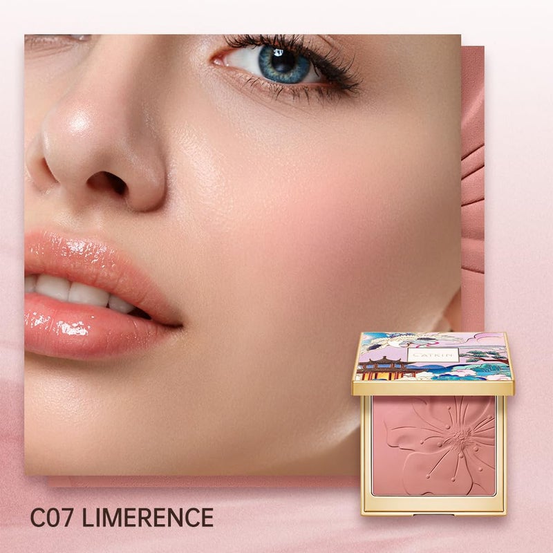 CATKIN Cheek Powder Blush Baked Pink Makeup Blusher Creamy Light Weight Long Lasting Natural Finish 10g (C07 Limerence) - Image 2