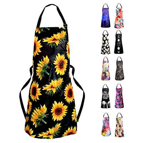 Sosolong Adjustable Waterproof Apron Bib Apron with 2 Pockets Cooking Kitchen Aprons for Women Men Chef - Image 1