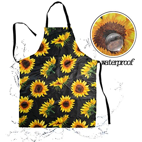 Sosolong Adjustable Waterproof Apron Bib Apron with 2 Pockets Cooking Kitchen Aprons for Women Men Chef - Image 5