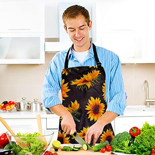 Sosolong Adjustable Waterproof Apron Bib Apron with 2 Pockets Cooking Kitchen Aprons for Women Men Chef - Image 3
