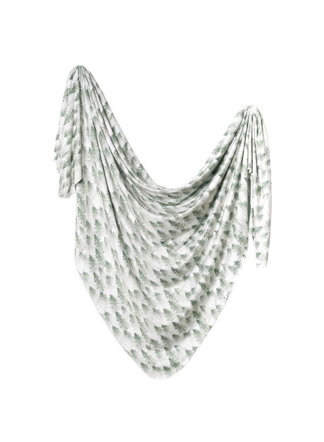 Copper Pearl Large Premium Knit Baby Swaddle Receiving Blanket Evergreen - Image 1