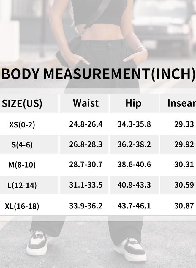 ZMPSIISA Women High Waisted Cargo Pants Wide Leg Casual Pants 6 Pockets Combat Military Trousers, Grey, M - Image 5