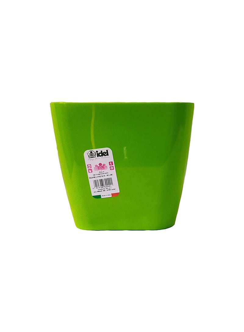 أيدل وعاء زهور بلاستيكي مربع - حاوية نباتات متينة 18 × 18 للاستخدام الداخلي والخارجي - وعاء حدائق زخرفي خفيف الوزن بألوان متعددة - مربع للعيش - صنع في إيطاليا - بواسطة إيديل - Image 1