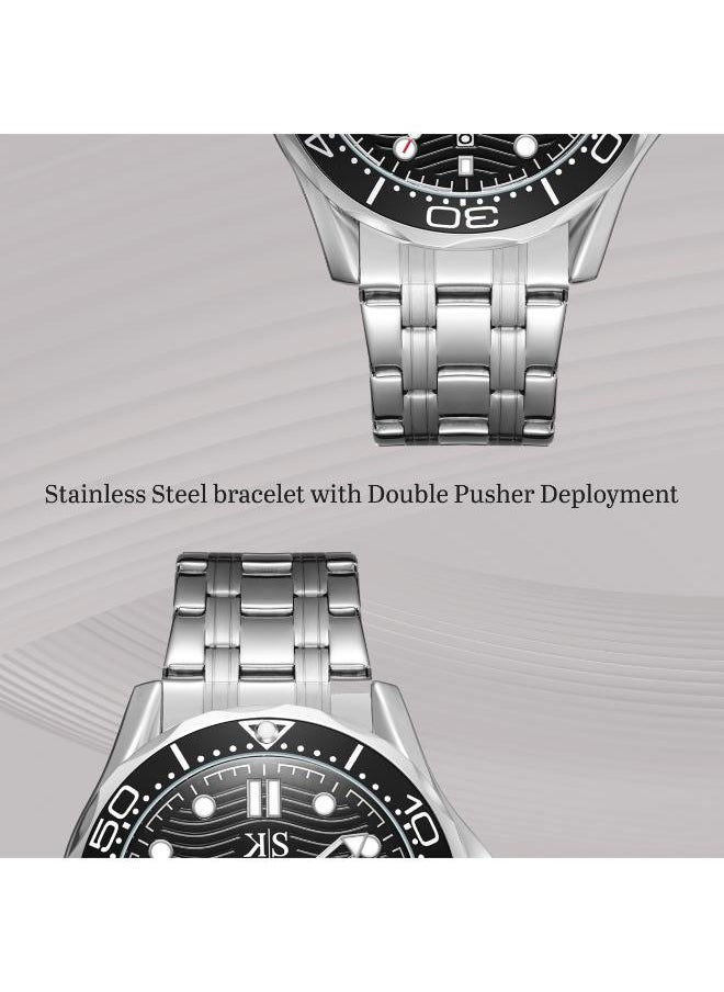 KENNETH SCOTT Kenneth Scott K22009-SBSB Men's Analog Display Watch & Stainless Steel Strap Silver  - Image 4