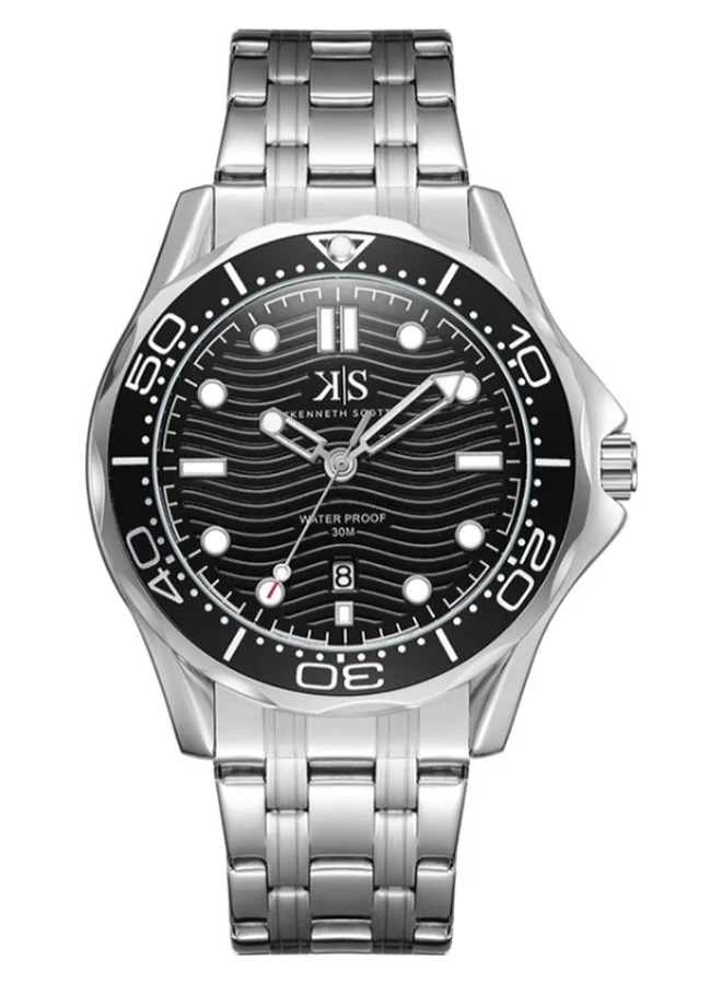 KENNETH SCOTT Stainless Steel Analog Watch K22009-SBSB - 48 mm