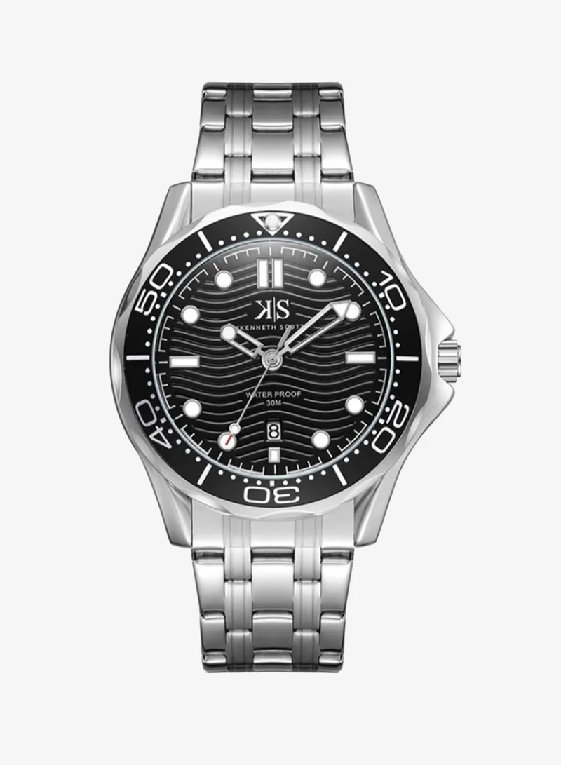 KENNETH SCOTT Stainless Steel Analog Watch K22009-SBSB - 48 mm