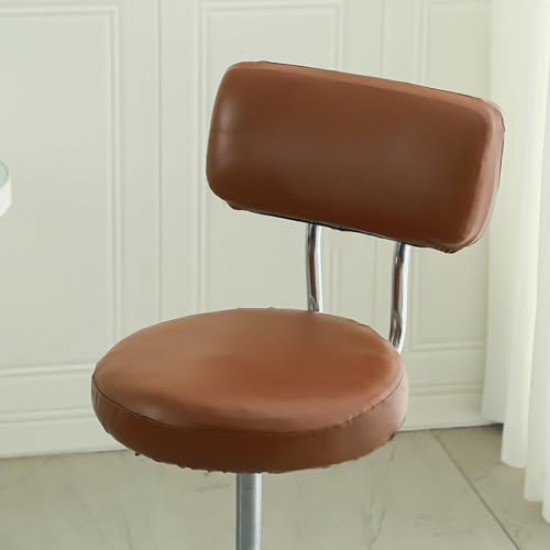 Bifaunvogel Bar Stools Cover Waterproof PU Counter Height Barstool Covers with Back Modern Round Counter Stools Slipcovers Kitchen Height Chairs Cover for Bar Pub Cafe 2 Pack Dark Orange - Image 3