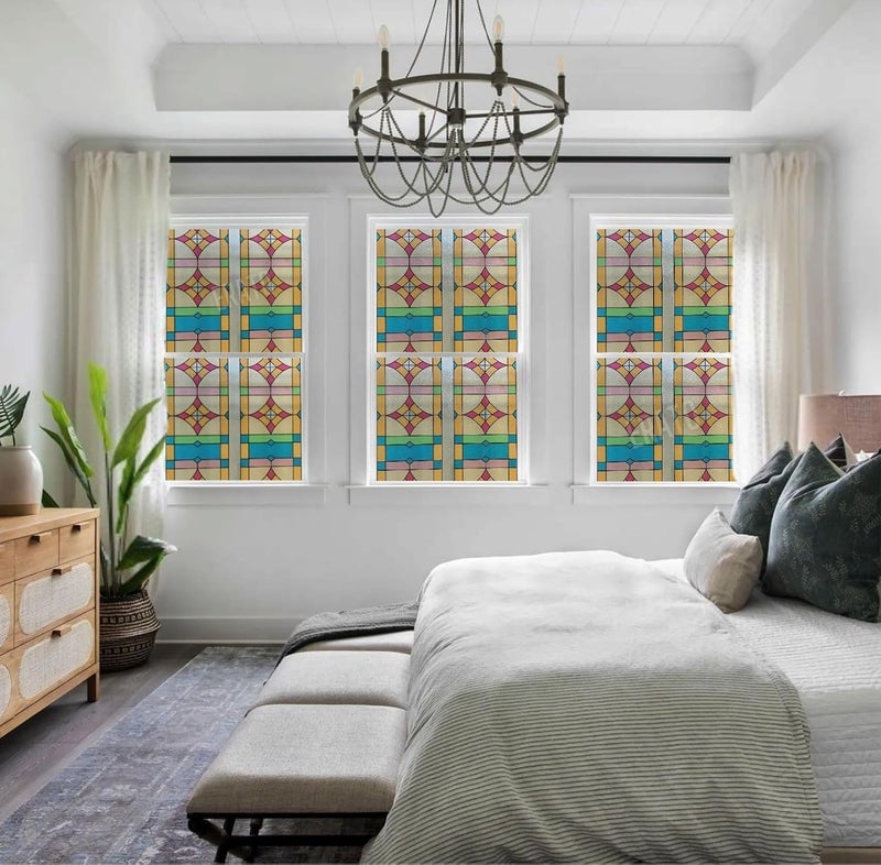 ERATO ™ Vinyl Self Adhesive Frosted Window Glass Film Privacy Frosted Film for Office/Home/Bathroom Static Cling Frosted Film (Inch 16x72, Color Print Frosted) - Image 3