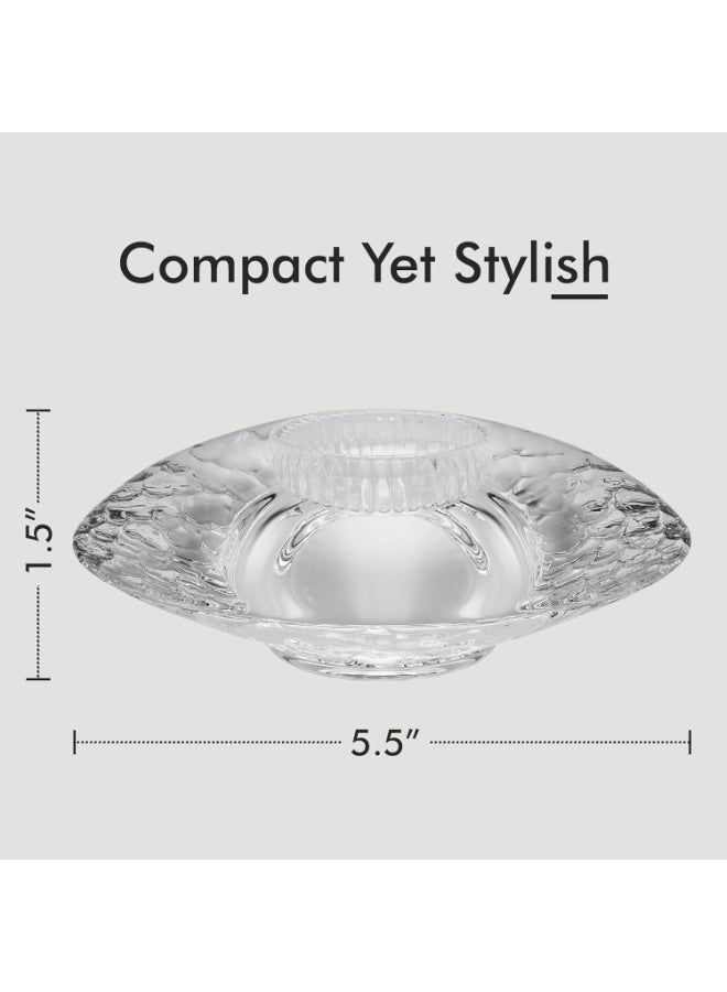 Orrefors Orrefors Discus Votive, Tealight Candle Holder, Made from Crystal, Modern Statement Piece Decor, Shelf Decoration & Table Centerpiece, 1.75" x 5.5" - Clear - Image 2