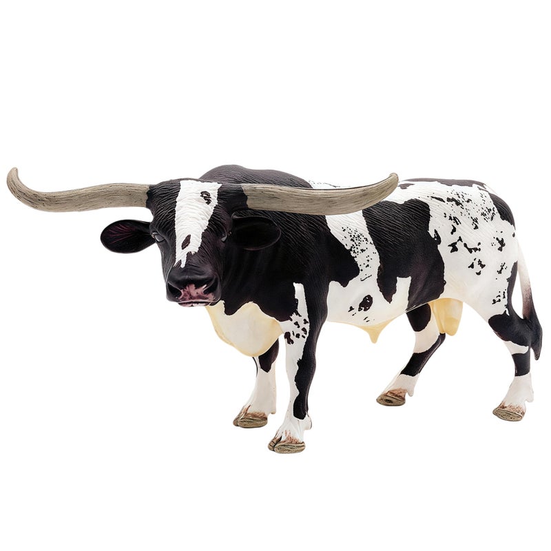 Gemini&Genius GeminiGenius Farm Animal Toys Longhorn Cow Action Figure Hand Painted 6 Inches Length Realistic and Durable Farm Toys for Children Boys and Girls Gift - Image 3