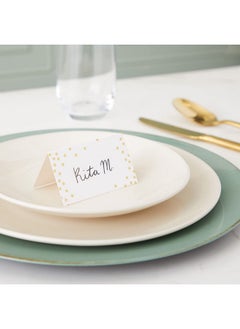 Best Paper Greetings 100 Pack Wedding Place Cards For Table Setting Blank Table Name Cards Gold Foil Polka Dot Place Cards For Birthday Banquet Events Reserved Seating  - Image 3