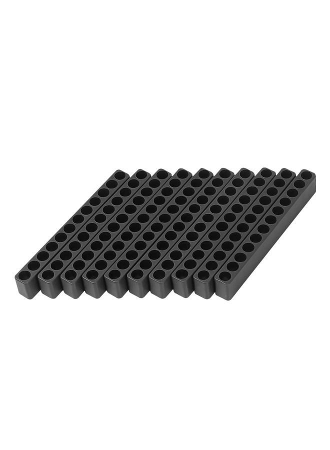 Toolcool 10pcs 12 Holes Hex Shank Screwdriver Bit Holder Plastic Screwdriver Head Storage Case - Image 1