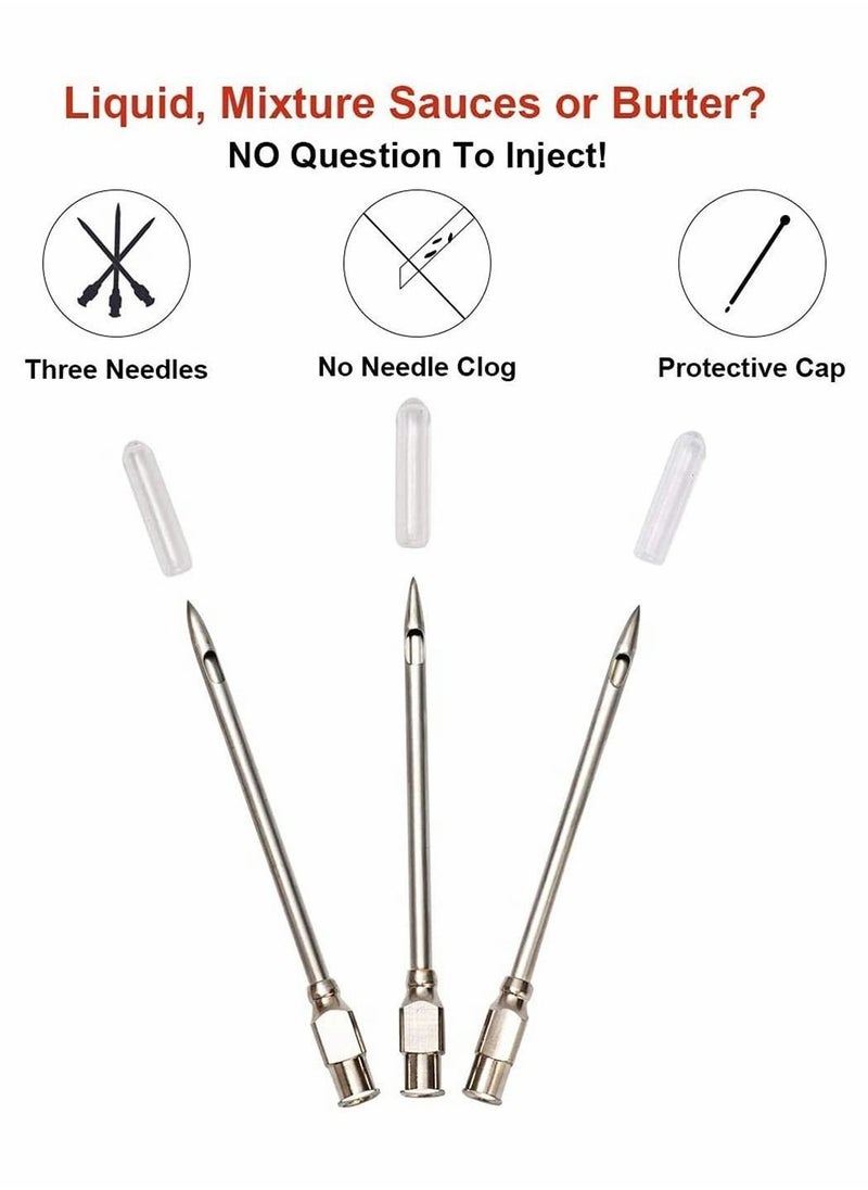 NIBEMINENT Meat Injector, Marinade Food Syringe, Syringe for Beef Steak BBQ, 30 Milliliter, 1 Ounce, with 3 Needle (Red)  - Image 3