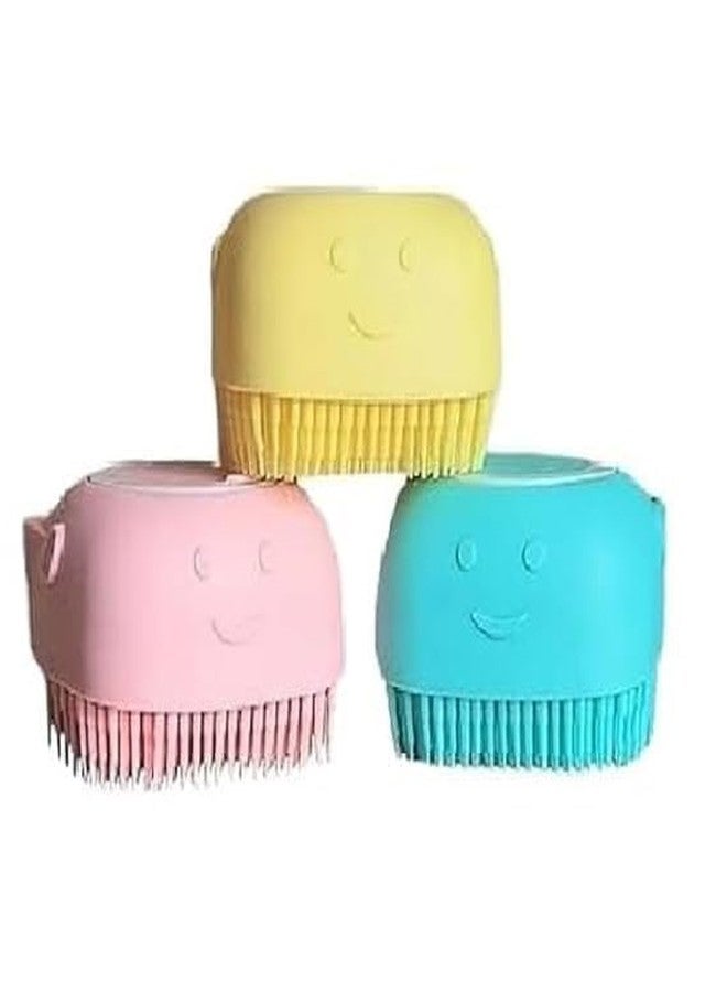 أم كاي مارت ليفة استحمام سيليكون من إم كي مارت مع موزع صابون | فرشاة استحمام ناعمة ومقشرة لتنظيف لطيف للبشرة | ليفة مناسبة للأطفال والرجال والنساء والحيوانات الأليفة | متعددة الألوان | عبوة من قطعة واحدة - Image 2