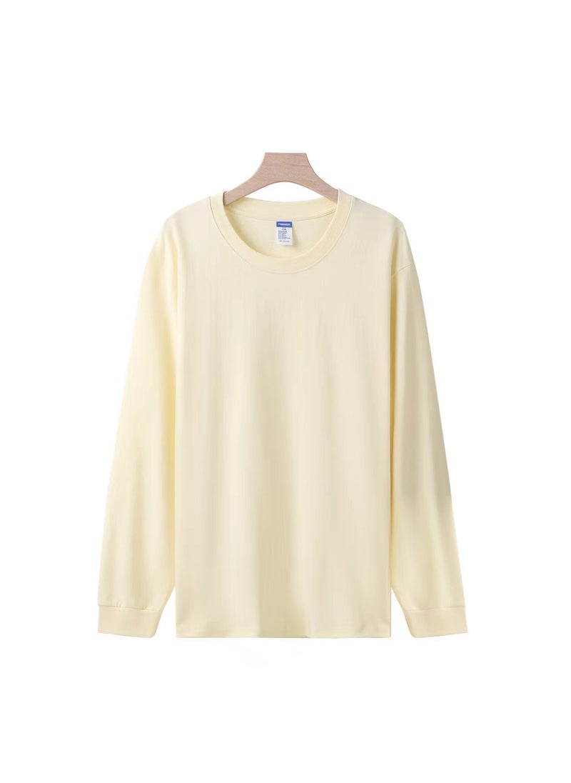 Generic - 260g Xinjiang Cotton Loose Crewneck Long-Sleeve Tee for Men dark khaki - Image 1
