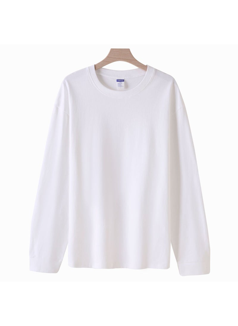 Generic - 260g Xinjiang Cotton Loose Crewneck Long-Sleeve Tee for Men dark khaki - Image 1